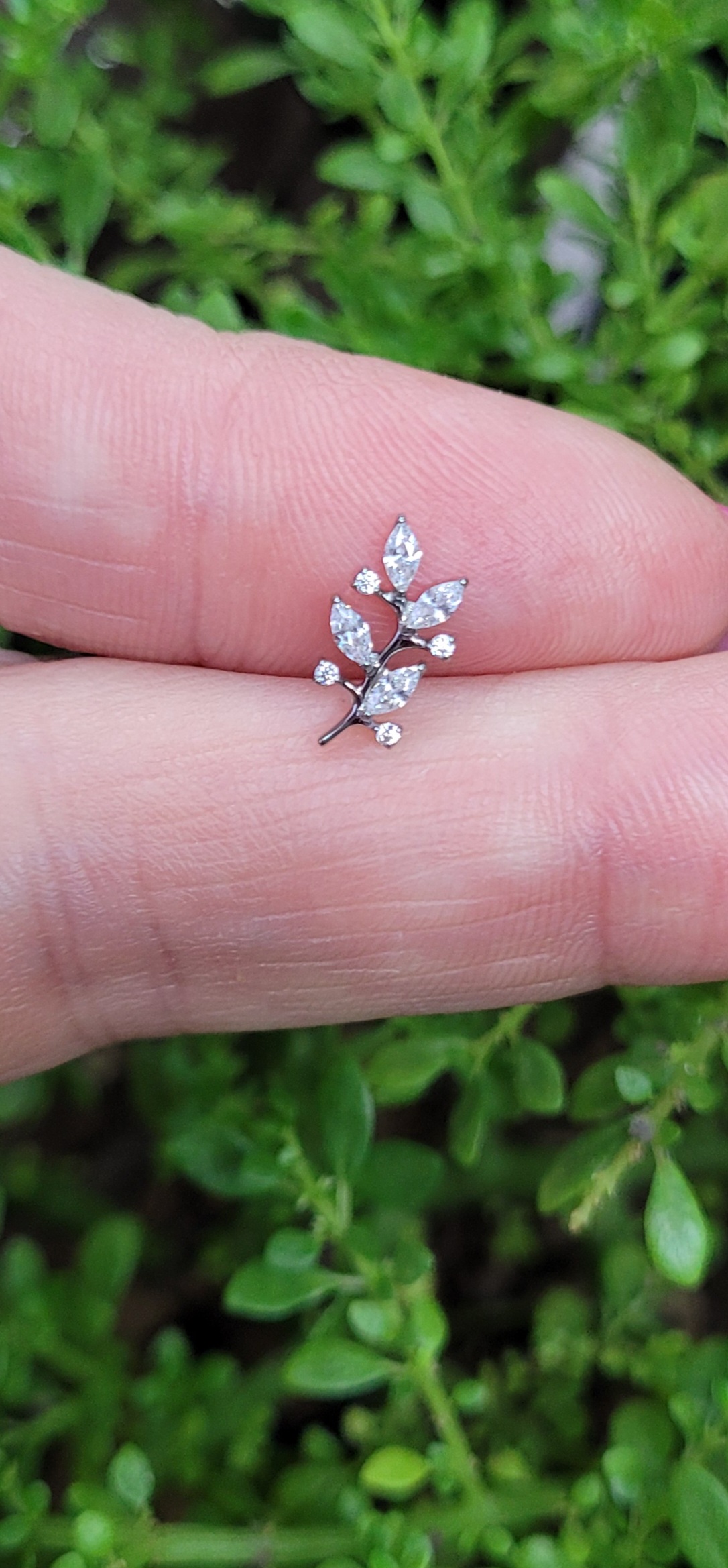 Joia em titânio prateado — modelo Labret